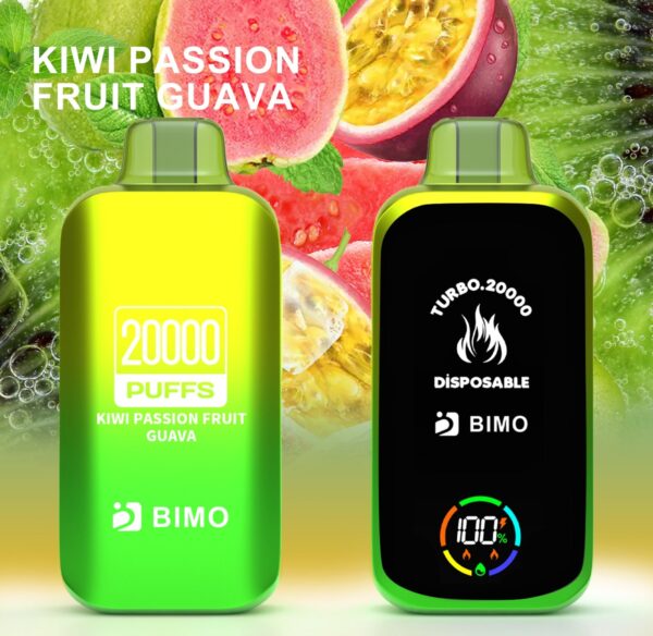BIMO TURBO KIWI PASSION FRUIT GUAVA 20K PUFFS
