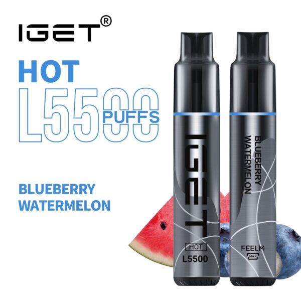 IGET HOT BLUEBERRY WATERMELON 5500 PUFFS