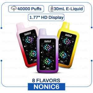 Kumi Six Ice Control 40000 Puffs Vape Nicotine Free – 5 Pk