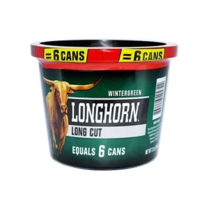 LONGHORN WINTERGREEN TUB 72OZ LONG CUT